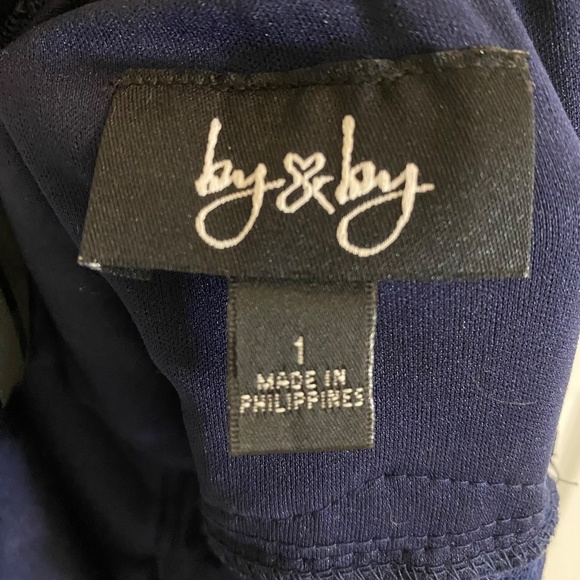 By & By Blue Lace and Silver sequin spaghetti straps Sz 1 -D0007 - Picture 5 of 5